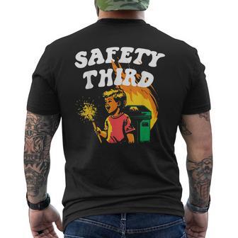 Safety Third Fumpster Fire 4Th Of July Men's T-shirt Back Print - Thegiftio UK