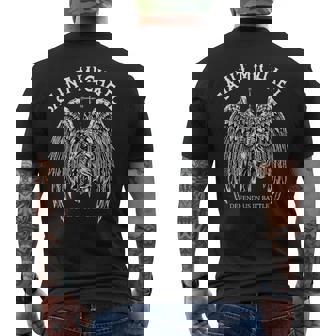 Saint Michael Defend Us In Battle Men's T-shirt Back Print - Thegiftio