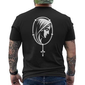 Saint Rosaireierge Marie Catholique Rosaire Mystères T-shirt imprimé au dos - Cadeauxyz