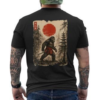 Samurai Bigfoot Japanese Vintage Sasquatch Ukiyo-E Men's T-shirt Back Print - Thegiftio UK