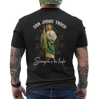 Sanjudas Tadeo Siempre A Mi Lado Spanish Jesus Saying Men's T-shirt Back Print - Thegiftio UK