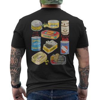 Sardine Tins Canned Fish Tins Trendy Canned Fish Men's T-shirt Back Print - Thegiftio UK