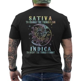 Sativa To Change The Things I Can Indica Cannabis Men's T-shirt Back Print - Thegiftio UK