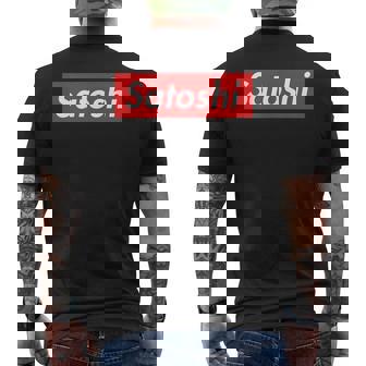 Satoshiupreme uper Meme メンズTシャツ バックプリント - Kawaiitshirt