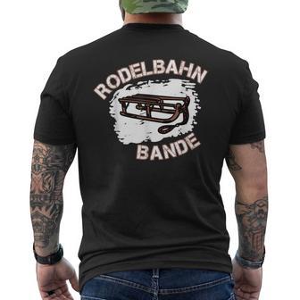 Schlitten Und Rodel Rodelbahn Bande T-Shirt mit Rückendruck - Geschenkecke