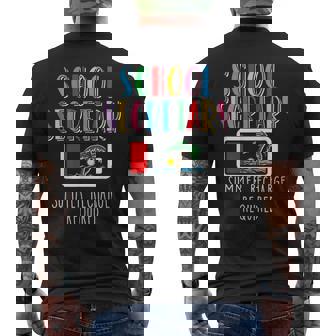 School Secretary Summer Recharge Required Last Day Of School Men's T-shirt Back Print - Thegiftio UK
