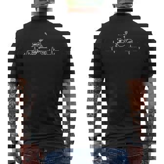 Scooter Heartbeat Moped Driver Ecg Pulse Mopedcooter T-Shirt mit Rückendruck - Geschenkecke