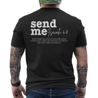Send Me Isaiah 6-8 Christian Here Am I Send Me Men's T-shirt Back Print - Thegiftio UK