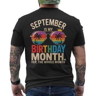September Is My Birthday September Birthday Men's T-shirt Back Print - Thegiftio UK