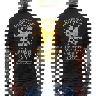 In September We Wear Gold Childhood Cancer Awareness Men's T-shirt Back Print | Mazezy
