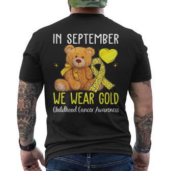 In September We Wear Gold Childhood Cancer Awareness Ribbon Men's T-shirt Back Print - Thegiftio UK