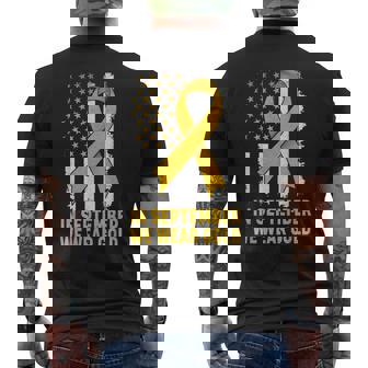 In September We Wear Gold Us Flag Childhood Cancer Awareness Men's T-shirt Back Print - Thegiftio