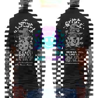 In September We Wear Teal Purple Ribbon Suicide Prevention Men's T-shirt Back Print | Mazezy