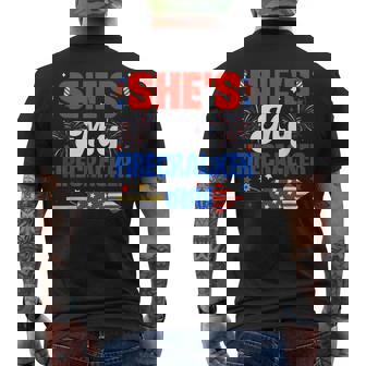 She's My Firecracker Usa Couples Matching Couple 4Th Of July Men's T-shirt Back Print - Thegiftio UK