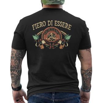 Sicile Fier D'êtreicilien Italie Trinacria Cadeau T-shirt imprimé au dos - Cadeauxyz
