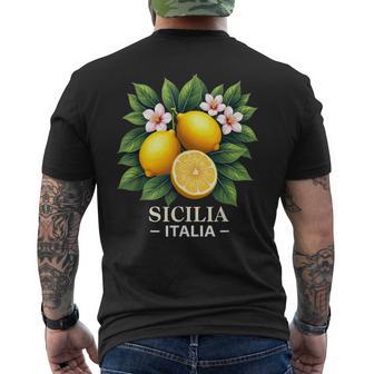 Sicilia Italiaicile Italie Citrons Italiens Fraisiciliens T-shirt imprimé au dos - Cadeauxyz