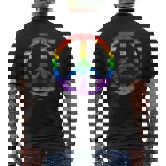 Simbolo Paz Hippie Bandera Lgbt Arcoiris Lesbian Gay Pride Camiseta Hombre Estampado Espalda - Regaloses