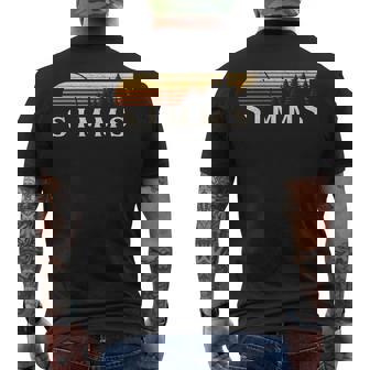 Simms Tx ビンテージ エバーグリーン サンセット 80年代 レトロ メンズTシャツ バックプリント - Kawaiitshirt