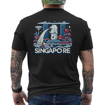 Singapore Marina Bay Sands Gardens By The Bay Merlion Statue Men's T-shirt Back Print - Thegiftio UK