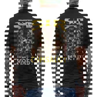 Sir Cumsalot Offensive Knight Meme Bootleg Graphic T-Shirt mit Rückendruck - Seseable