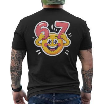 Six Seven 6 7 Emoticon Meme Men's T-shirt Back Print - Thegiftio UK
