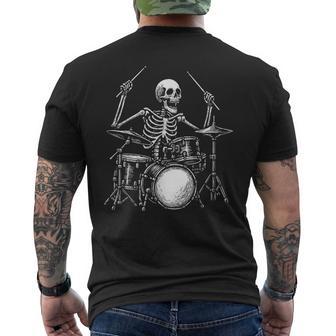 Skeleton Drummer Drums Men's T-shirt Back Print - Thegiftio UK