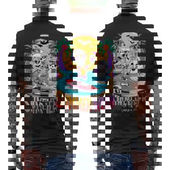 Skeleton Ghost Spooky Beach Holiday Summer Party Summerween Men's T-shirt Back Print - Thegiftio