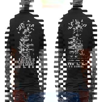 Skeleton Just A Dad Who Always Came Back Father's Day Men's T-shirt Back Print - Monsterry