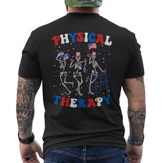 Skeleton Physical Therapist Pt 4Th Of July Physical Therapy Men's T-shirt Back Print - Thegiftio UK
