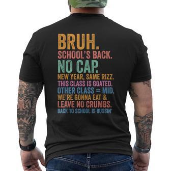Skibidi Back To School’S Back No Cap Rizz Class Is Goated Men's T-shirt Back Print - Thegiftio UK