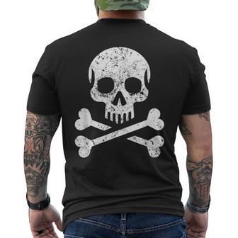 Skull Crossbones Skeleton Jolly Roger Flag Halloween Men's T-shirt Back Print - Thegiftio