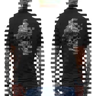Skull Made Of Diamonds Wearing Cowboy Hat Men's T-shirt Back Print - Monsterry