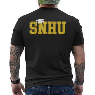 Snhu College Graduation With Hat Vintage Men's T-shirt Back Print - Thegiftio UK