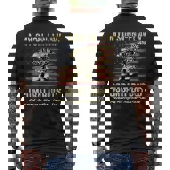 My Son-In-Law Wears Combat Boots Proud Army Mother-In-Law Men's T-shirt Back Print - Monsterry