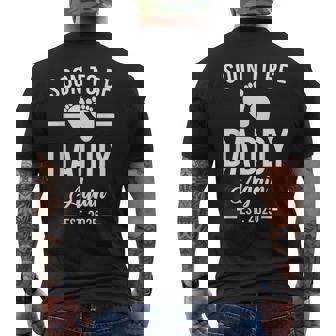 Soon To Be Daddy Again Est 2025 New Dad Fathers Day Men's T-shirt Back Print - Thegiftio
