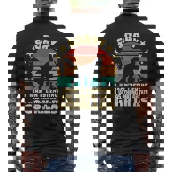 Sorry I Wasn't Listening アニマル モンキー ゴリラ レトロ 男性用 メンズTシャツ バックプリント - Kawaiitshirt