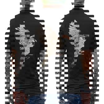 Sparrow-Spring-スズメ-春-自由-鳥-動物 メンズTシャツ バックプリント - Kawaiitshirt