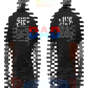 Spider Dad Family Birthday Father's Day Men's T-shirt Back Print - Monsterry