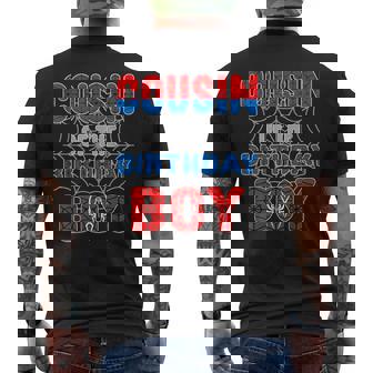Spider Web Birthday Party Cousin Of The Birthday Boy Men's T-shirt Back Print - Monsterry