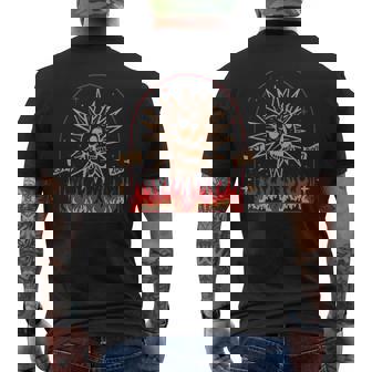 Spooky Island Est2002 Amusement Park Skull Halloween 2 Sided Men's T-shirt Back Print - Monsterry