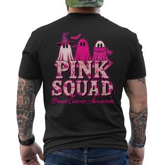 Spooky Pink Ghosts Squad Halloween Breast Cancer Awareness Men's T-shirt Back Print - Thegiftio UK