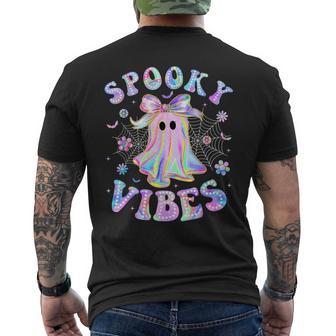 Spooky Vibes Ghost Retro Halloween Boo Boo Crew Men's T-shirt Back Print - Thegiftio