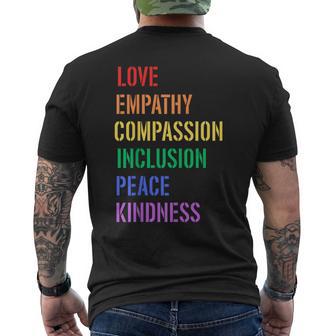 Spread Love Empathy Compassion Peace Kindness Inclusion Quot Men's T-shirt Back Print - Thegiftio UK