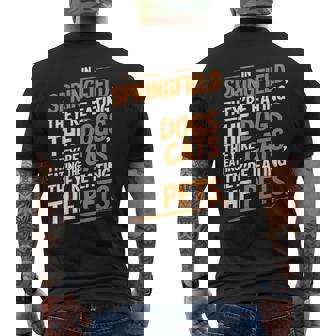Springfieldでは、They Eating The Cats The Dogs The Pet メンズTシャツ バックプリント - Kawaiitshirt