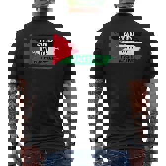 Stand With Palestineupporters Free Gaza エルサレムモスク メンズTシャツ バックプリント - Kawaiitshirt