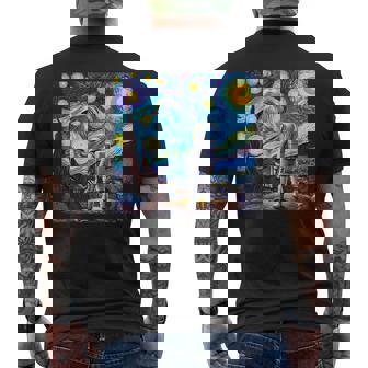 Starry Night Renditionincentan Gogh Astronaut メンズTシャツ バックプリント - Kawaiitshirt
