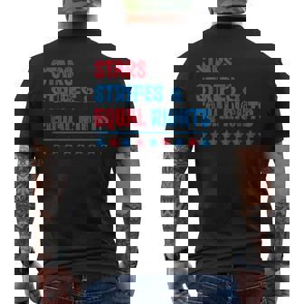 Stars Stripes And Equal Rights 4Th Of July Feminist Men's T-shirt Back Print - Monsterry