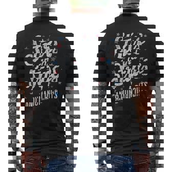 Stars Stripes And Human Rights 4Th Of July Equal Rights Men's T-shirt Back Print | Mazezy
