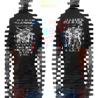 Stars Stripes And Pearly Whites Dental 4Th Of July Dentist Men's T-shirt Back Print - Monsterry