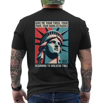 Statue Of Liberty Immigration – Yearning To Breathe Free Men's T-shirt Back Print - Thegiftio UK